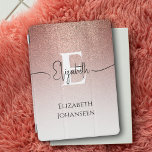 Girly Glam Roos Gouden Glitter Elegante Monogram N iPad Mini Cover<br><div class="desc">Verhoog uw iPad Air met onze Girly Glam Roos Gold Glitter Elegant Monogram Naam iPad Luchtdekking! Met een verbluffende rozen gouden glitter naar witte transitie textuur, voegt deze cover een vleugje glamour toe aan uw toestel. Personaliseer het met je monogram in vetgedrukte witte tekst en je scriptnaam in elegante zwarte...</div>