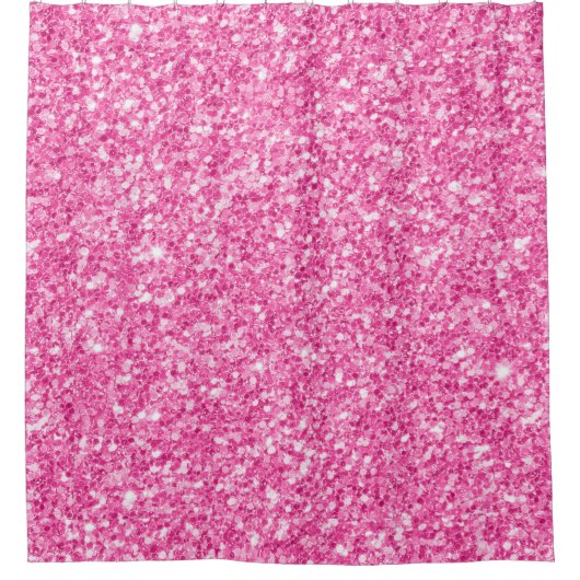 Girly Glam roze faux glitter achtergrond Douchegordijn (Voorkant)