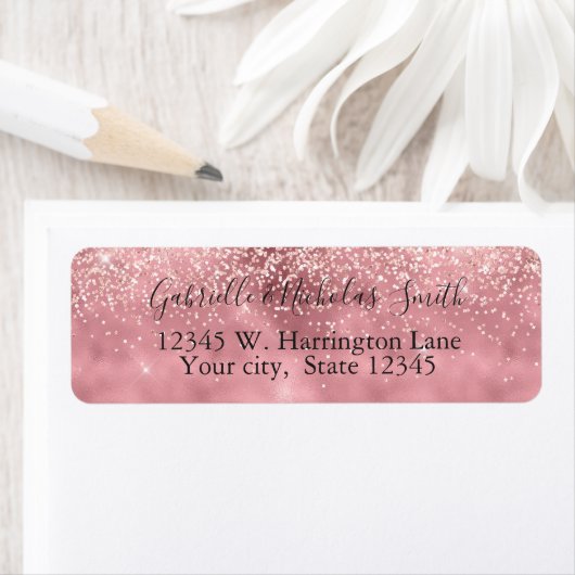 Girly Glam  Roze Glitter Glitz Etiket (Insitu)