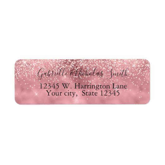 Girly Glam  Roze Glitter Glitz Etiket (Voorkant)