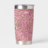 Girly Glam Roze Glitter Goud Luipaard Geïsoleerde Drinkbeker (Links)