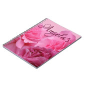 Girly glam roze roos moderne bloemenboho fine art notitieboek (Linkerzijde)