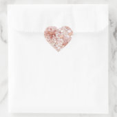 Girly Glam Roze Rose Goud Bloemen Hart Sticker (Tas)