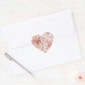 Girly Glam Roze Rose Goud Bloemen Hart Sticker (Envelop)