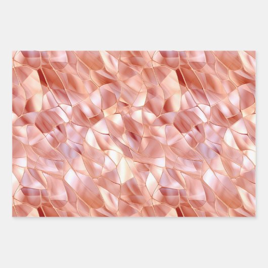 Girly Glam Roze Rose Goud Bloemen Inpakpapier Vel (Voorkant 2)