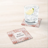 Girly Glam Roze Rose Goud Bloemen Kartonnen Onderzetters (Insitu)