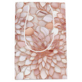 Girly Glam Roze Rose Goud Bloemen Medium Cadeauzakje (Voorkant)