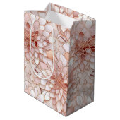 Girly Glam Roze Rose Goud Bloemen Medium Cadeauzakje (Achterkant Gekanteld)