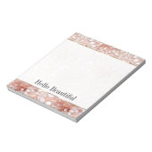 Girly Glam Roze Rose Goud Bloemen Notitieblok (Linkerzijde)