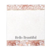 Girly Glam Roze Rose Goud Bloemen Notitieblok (Voorkant)