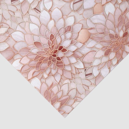 Girly Glam Roze Rose Goud Bloemen Tissuepapier (Detail)