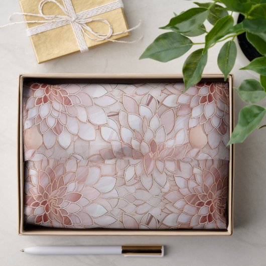 Girly Glam Roze Rose Goud Bloemen Tissuepapier (Geschenk)