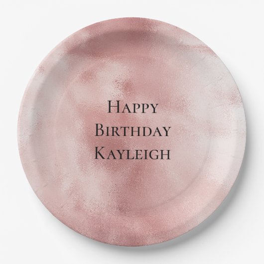 Girly Glam Roze Roze Verjaardag Papieren Bordje (Voorkant)