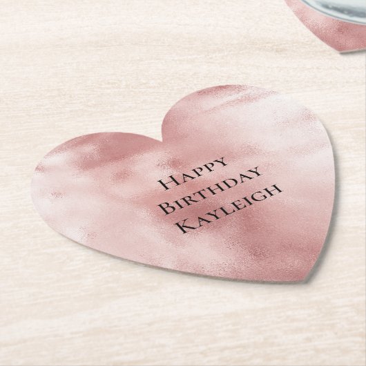 Girly Glam Roze Verjaardag Kartonnen Onderzetters (Gekanteld)