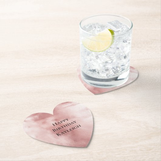 Girly Glam Roze Verjaardag Kartonnen Onderzetters (Insitu)