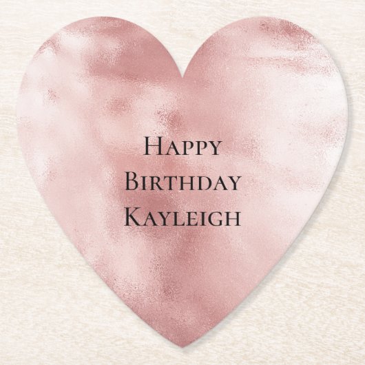 Girly Glam Roze Verjaardag Kartonnen Onderzetters (Voorkant)