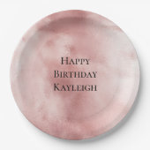 Girly Glam Roze Verjaardag Papieren Bordje (Voorkant)