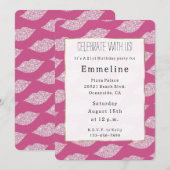 Girly Glam Roze Witte Diamant Lippen Kaart (Voorkant / Achterkant)