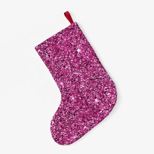 Girly Glam Roze Witte Streaks Kleine Kerstsok (Achterkant (Hangend))