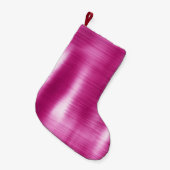 Girly Glam Roze Witte Streaks Kleine Kerstsok (Voorkant (Hangend))