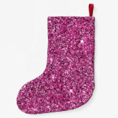 Girly Glam Roze Witte Streaks Kleine Kerstsok (Achterkant)