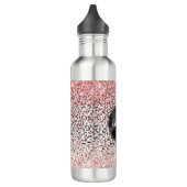 Girly Glam Roze Zwart Wit Luipaard Print Glitter Waterfles (Links)