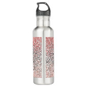 Girly Glam Roze Zwart Wit Luipaard Print Glitter Waterfles (Achterkant)