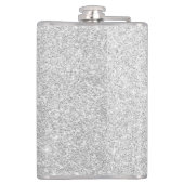 Girly Glam Silver Glitter Sparkles Monogram Heupfles (Achterkant)