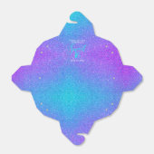 Girly Glam Sweet 16 Blauwgroen Paarse Glitter Mono Bedankdoosjes (Uitgevouwen)