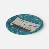 Girly Glam Titanic Saphire Glitter Papieren Bordje (Gekanteld)