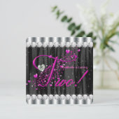 Girly Glam tweede verjaardagsfeestje Kaart (Staand voorkant)