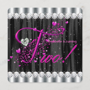 Girly Glam tweede verjaardagsfeestje Kaart