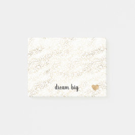 Girly Glam White Glam Leopard Print Heart Post-it® Notes