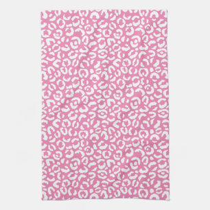 Girly Glam Wit Roze Leopard Print Theedoek