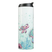 ** Girly Glam Zeemeermin Glitter Zee Schildpad Kor Thermosbeker (Gedraaid links)