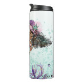 ** Girly Glam Zeemeermin Glitter Zee Schildpad Kor Thermosbeker (Geroteerd rechts)