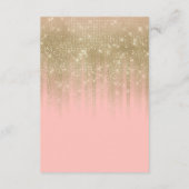 Girly Glamorous Pink Gold Glitter Gestreepte Gradi Informatiekaartje (Achterkant)