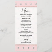 Girly Glamorous Pink Silver Glitter Polka Dots Menu (Voorkant)