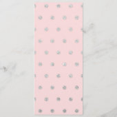 Girly Glamorous Pink Silver Glitter Polka Dots Menu (Achterkant)