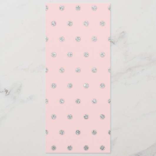 Girly Glamorous Pink Silver Glitter Polka Dots Menu (Achterkant)