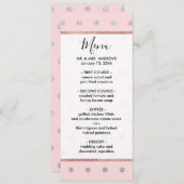 Girly Glamorous Pink Silver Glitter Polka Dots Menu (Voorkant / Achterkant)