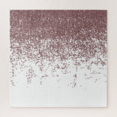 Girly Glamoureuze Faux Roos Gold Glitter White Omb Legpuzzel (Verticaal)