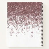 Girly Glamoureuze Faux Roos Gold Glitter White Omb Notitieboek (Achterkant)