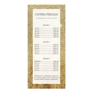 Girly Glamoureuze Gold Foil en Glitter Mesh Reclamekaart