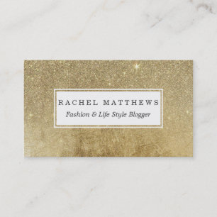 Girly Glamoureuze Gold Foil en Glitter Mesh Visitekaartje