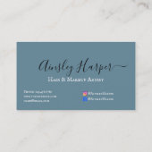 Girly Glamoureuze Silver Glitter Marble Gradient Visitekaartje (Achterkant)