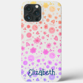 Girly glimlacht Kleurrijke Patroon Naam Inspirivit Case-Mate iPhone Case (Achterkant)