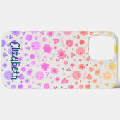 Girly glimlacht Kleurrijke Patroon Naam Inspirivit Case-Mate iPhone Case (Achterkant (horizontaal))