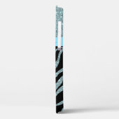 Girly Glitter Animal Print Patroon Blauwgroen Mint Case-Mate iPhone Case (Achterkant / Links)