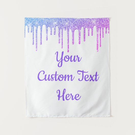 Girly Glitter Birthday Party Photo Booth Backdrop Wandkleed (Voorkant)